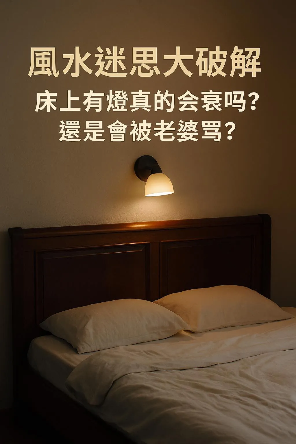 風水迷思大破解:床上有燈真的會衰嗎?還是會被老婆罵?-大貓老師的風水迷思拆解#1